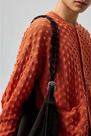 Simple Project Pineapple Stitch Sweater-Orange