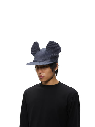 6CRAYON Pleated Flat Brim Mickey Cap-Denim Blue