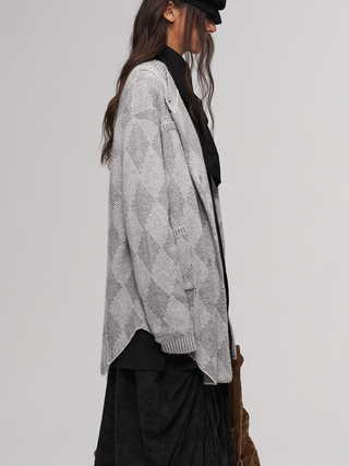 ILNya Diamond Wool Cardigan-Gray