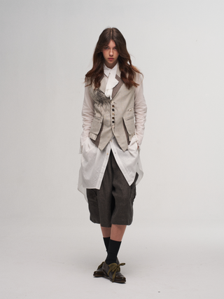 ILNya Ruched Asymmetrical Midi Blouse