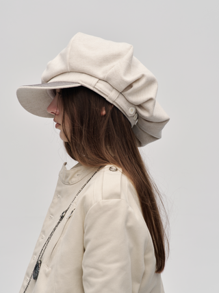 Newsboy Cap-Ivory