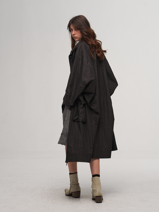 ILNya Patchwork Cocoon Trench Coat