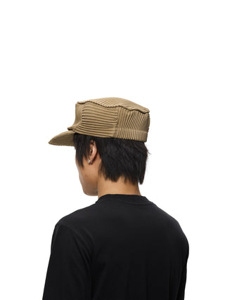 6CRAYON Pleated Flat Top Stretch Baseball Cap-Army Green
