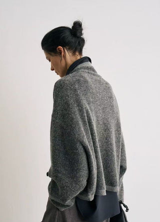 BALIANG Batwing Alpaca Cardigan-Gray