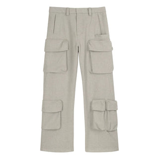 Simple Project Pocket Cargo Pants-Ivory