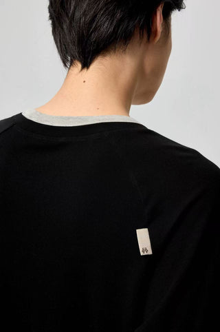 Simple Project Paneled Crew T-Shirt-Black