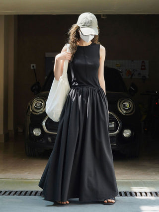 Tencel Tank Dress-Black