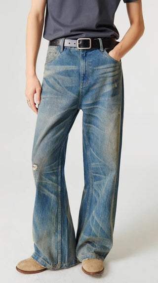 Simple Project Nevada Washed Jeans-Blue