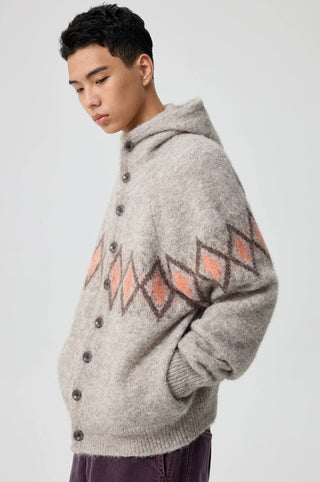 Simple Project Jacquard Sweater-Khaki
