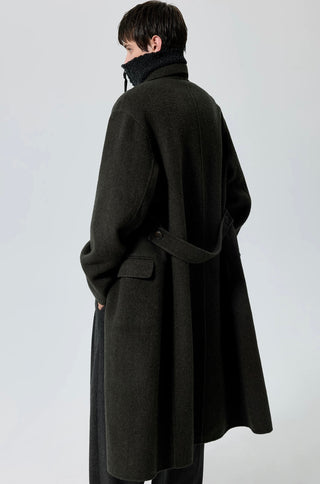 Simple Project Wool Chester Coat-Olive Green