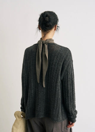 BALIANG Alpaca Fluffy Cardigan-Gray