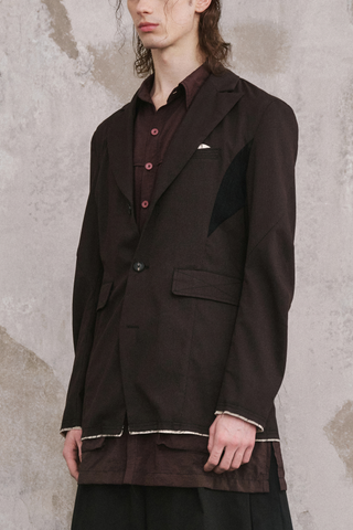 ILNya Knit-Panel Contrast Tailored Blazer