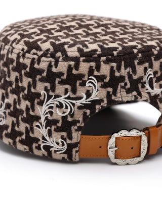 8LOME Pearl Baroque Cap-Houndstooth