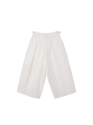 6CRAYON Black Cropped Casual Pants-White