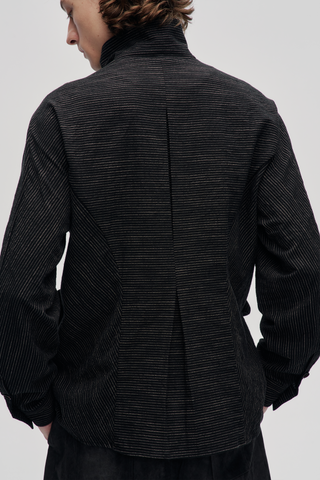 Spiral Stripe Shirt-Black