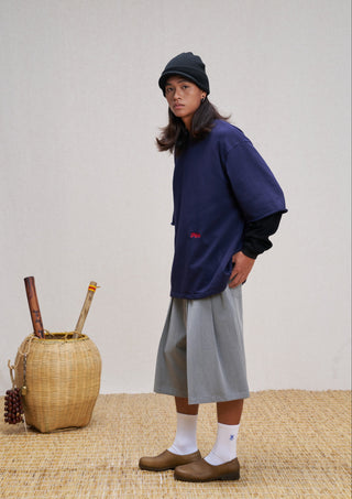 Unlimited Mote Waffle Jumper-Navy Blue