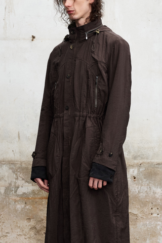 ILNya Curve Hooded Trench Coat