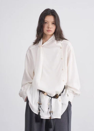 BALIANG Reversible Tencel Blouse-White