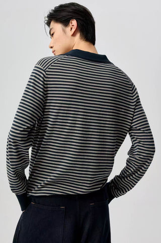 Simple Project Striped Polo-Navy