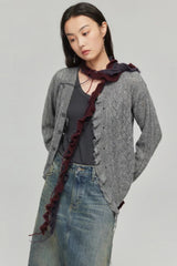 Simple Project Mohair Cardigan-Grey