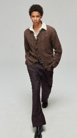 Simple Project Mohair Cardigan-Brown