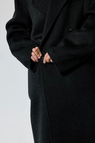 Simple Project Wool Chester Coat-Black