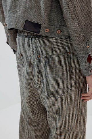 Simple Project Plaid Linen Trousers