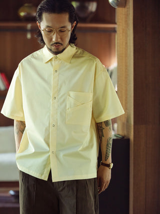 MIZUTOKI Supima Origami Shirt-Yuzu Moon
