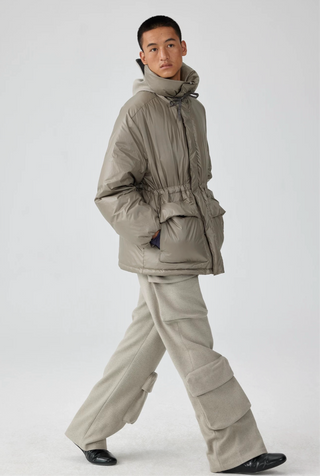 Simple Project Pocket Cargo Pants-Ivory