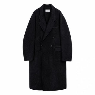 Simple Project Wool Chester Coat-Black