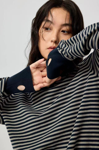 Simple Project Striped Polo-Navy