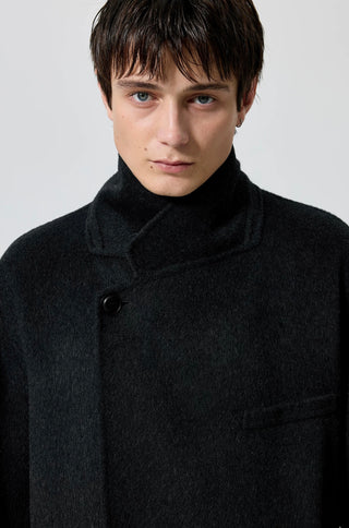 Simple Project Wool Chester Coat-Black