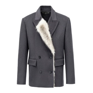 BALIANG Coil Tweed Blazer-Indigo Black