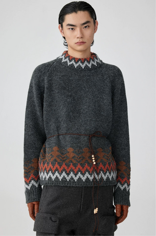 Simple Project Fair Isle Sweater-Grey