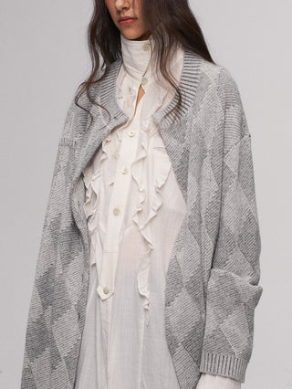 ILNya Diamond Wool Cardigan-Gray