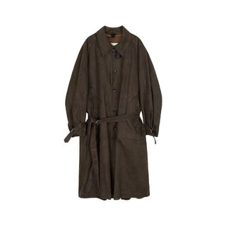 Simple Project Coated Coat-Brown