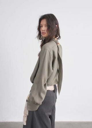 BALIANG Reversible Tencel Blouse-Sage Green