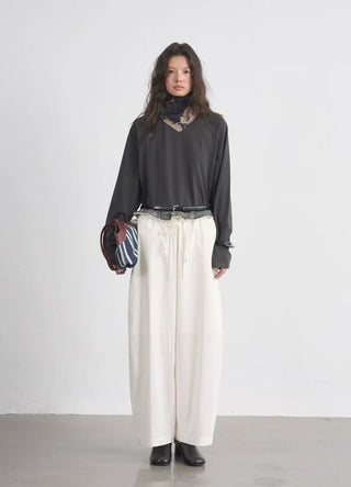 BALIANG Paisley Balloon Pants-Cloud White