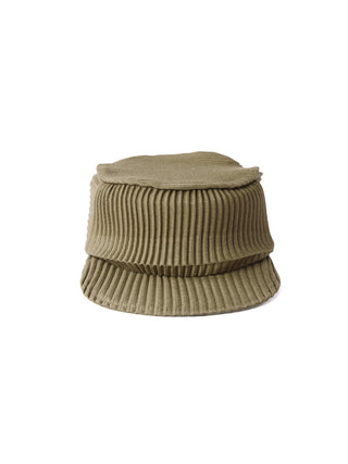 6CRAYON Pleated Flat Top Stretch Baseball Cap-Army Green