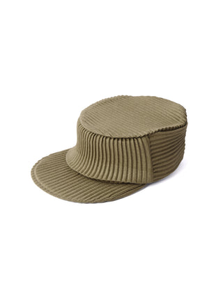 6CRAYON Pleated Flat Top Stretch Baseball Cap-Army Green