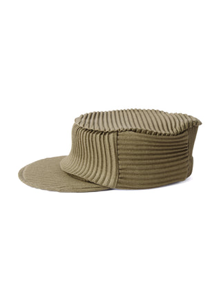 6CRAYON Pleated Flat Top Stretch Baseball Cap-Army Green