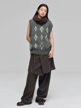 Simple Project Tartan Woolen Vest