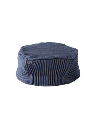 6CRAYON Pleated Flat Top Stretch Baseball Cap-Denim Blue