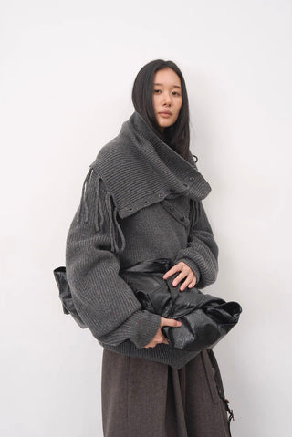 BALIANG Fringed Scarf Sweater