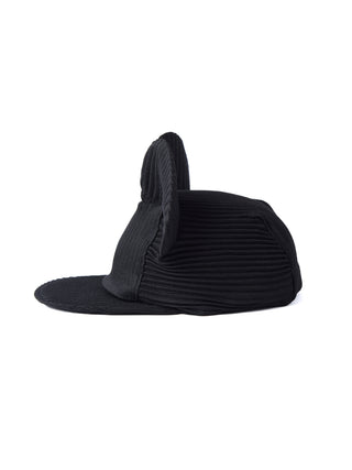 6CRAYON Pleated Flat Brim Mickey Cap-Black