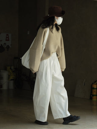 Casual Cotton Trousers-White