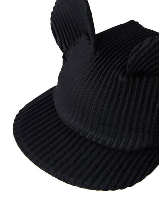 6CRAYON Pleated Flat Brim Mickey Cap-Black