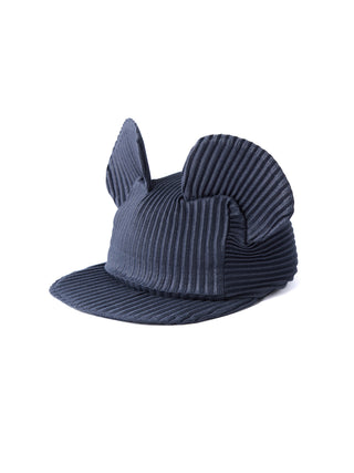 6CRAYON Pleated Flat Brim Mickey Cap-Denim Blue