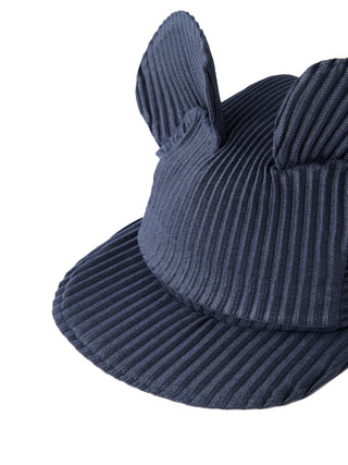 6CRAYON Pleated Flat Brim Mickey Cap-Denim Blue