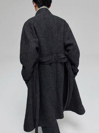 Simple Project Belted Woolen Coat